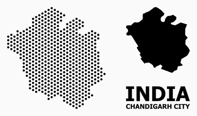 Fototapeta premium Pixel Pattern Map of Chandigarh City