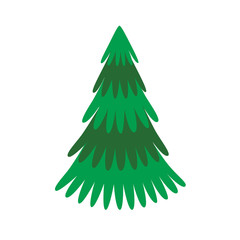 Green xmas tree isolated on white. Vector tree christmas green