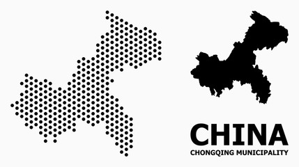 Fototapeta na wymiar Pixel Pattern Map of Chongqing Municipality