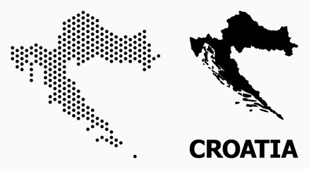 Dotted Pattern Map of Croatia
