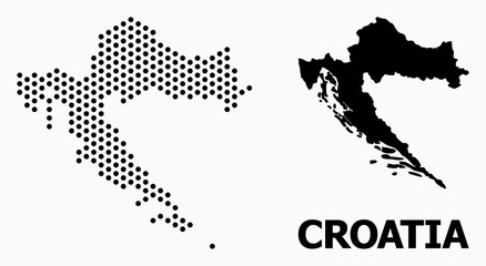 Obraz premium Dotted Pattern Map of Croatia