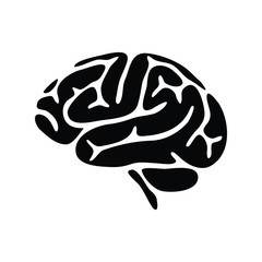 Simple and clean brain icon. brain logo. silhouette brain illustration. 
