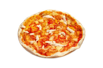 Pizza on the white background