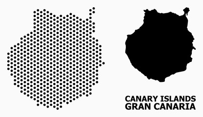 Dot Pattern Map of Gran Canaria - obrazy, fototapety, plakaty