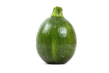 Round zucchini on white background