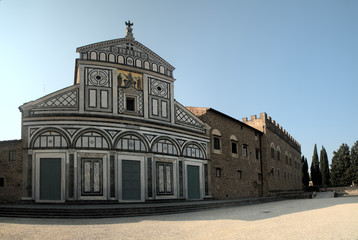 Obraz premium The basilica of Abbazia di San Miniato al Monte in Florence, Tuscany