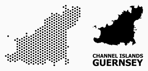 Pixelated Pattern Map of Guernsey Island