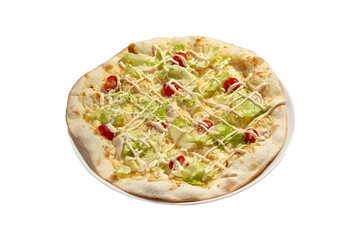 Pizza on the white background