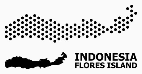 Dot Pattern Map of Indonesia - Flores Island