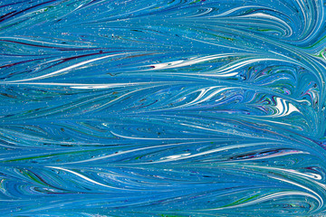Beautiful abstract painting is a painting technique Ebru .Turkish Ebru style on the water with acrylic paints wring wave.Stylish combination of luxury.Contemporary art marble liquid texture 