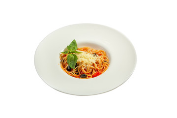 Pasta on the white background