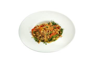 Pasta on the white background