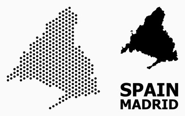Dotted Pattern Map of Madrid Province - obrazy, fototapety, plakaty