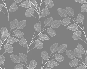  Naadloze patroon met eucalyptus bladeren. Vectorillustratie. © helenagl