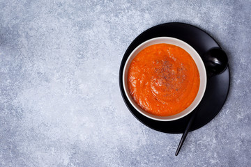 vegetable soup in a white bowl