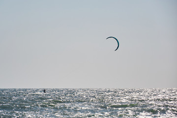 Windsurfing, Fun in the ocean, Extreme Sport on sea background