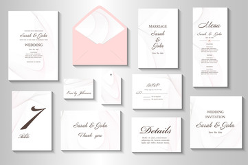 Abstract background, wedding invitation, isolated on white. Vector illustration.