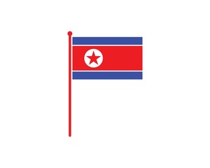 north korean flag icon logo vector
