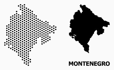 Fototapeta premium Dotted Mosaic Map of Montenegro