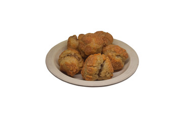 Crispy fried fish ball outside