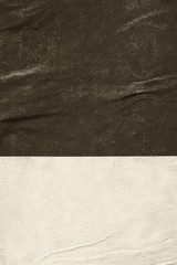 Fototapeta premium Old grunge blank brown creased crumpled paper texture background ripped torn vintage collage posters placard empty space for text