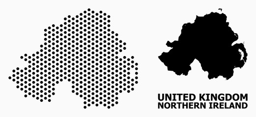 Pixel Pattern Map of Northern Ireland - obrazy, fototapety, plakaty