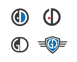 gd,dg letter logo icon illustration vector