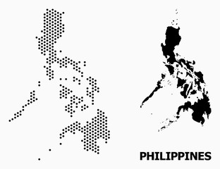 Dotted Mosaic Map of Philippines