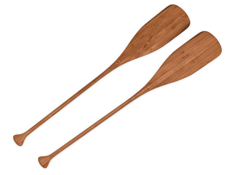 Two wooden paddles 3d rendering
