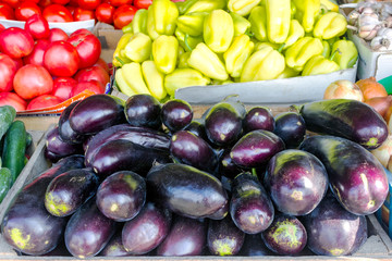 Background from fresh vegetables. Composition with raw vegetables.