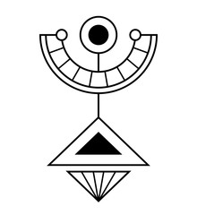 Abstract geometric symbol, isolated on white background. Sacred geometry sign.