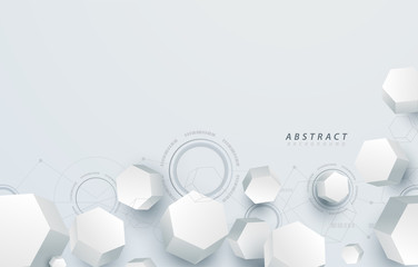 3D Abstract Hexagonal geometric background. Hexagons genetic. Modern geometric template.Minimal graphic elements concept. Creative and Clean design in EPS10 vector illustration.