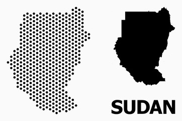 Fototapeta na wymiar Pixel Pattern Map of Sudan