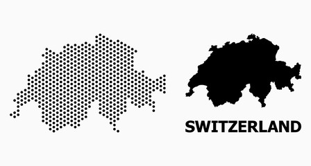 Obraz premium Pixel Pattern Map of Switzerland
