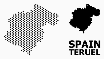 Fototapeta premium Dotted Pattern Map of Teruel Province