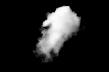 Close up White cloud on black background