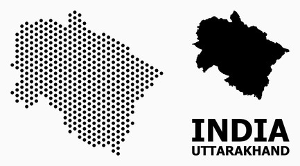 Pixel Mosaic Map of Uttarakhand State