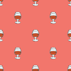 Glasses with Brandy Seamless Pattern