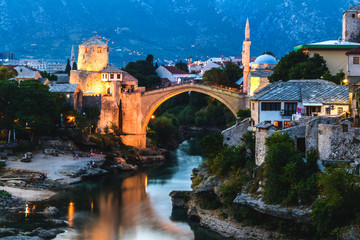 mostar, bosnia and herzegovina, the bridge and the city 