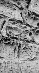 limestone bricks eroded and cracked
