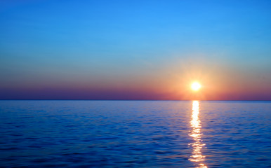 New sunrise over the mediterranean sea