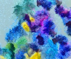 Grunge close up oil painting background. Simple design pattern. Drawn texture. Graphic template for wallpaper or different digital products creation. Macro paint strokes.