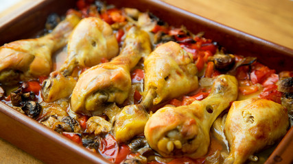 Chicken roasted with vegetables