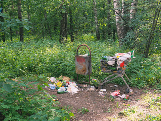 garbage in forest