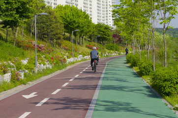 biking in the park