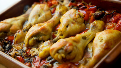 Chicken roasted with vegetables