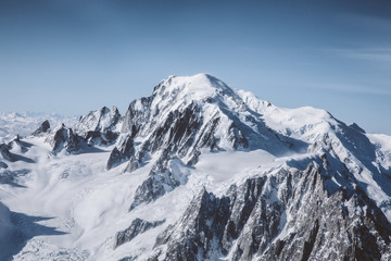 Fototapeta na wymiar Panoramic view of the Mont Blanc Massif (France) 