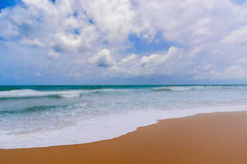 Sea Beach in the Sunny Daylight. Mount Lavinia Beach, Sri Lanka.