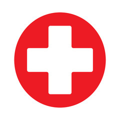 first aid medical sign flat icon for apps and web