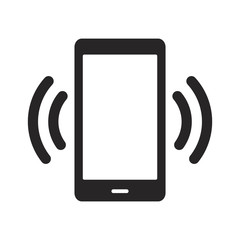 smartphone, mobile phone ringing or vibrating flat icon for apps and websites